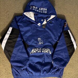 OVO x NHL Toronto Maple Leafs Starter Half-Zip Hooded Jacket Size XL